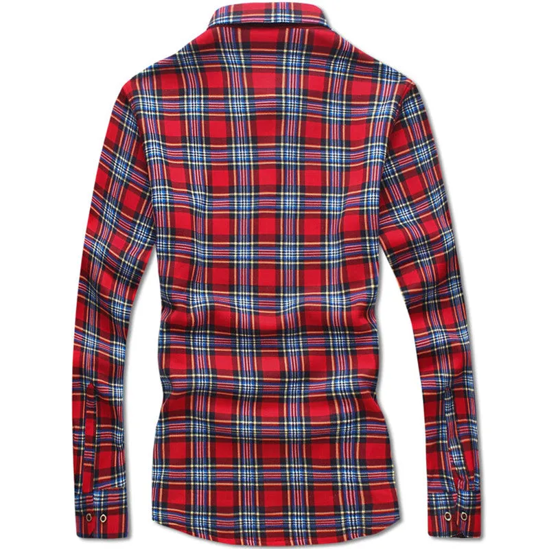 Men's Winter Flannel Shirt With Plaid