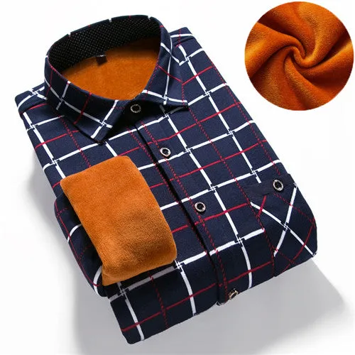 Men's Winter Flannel Shirt With Plaid
