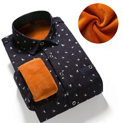 Men's Winter Flannel Shirt With Plaid