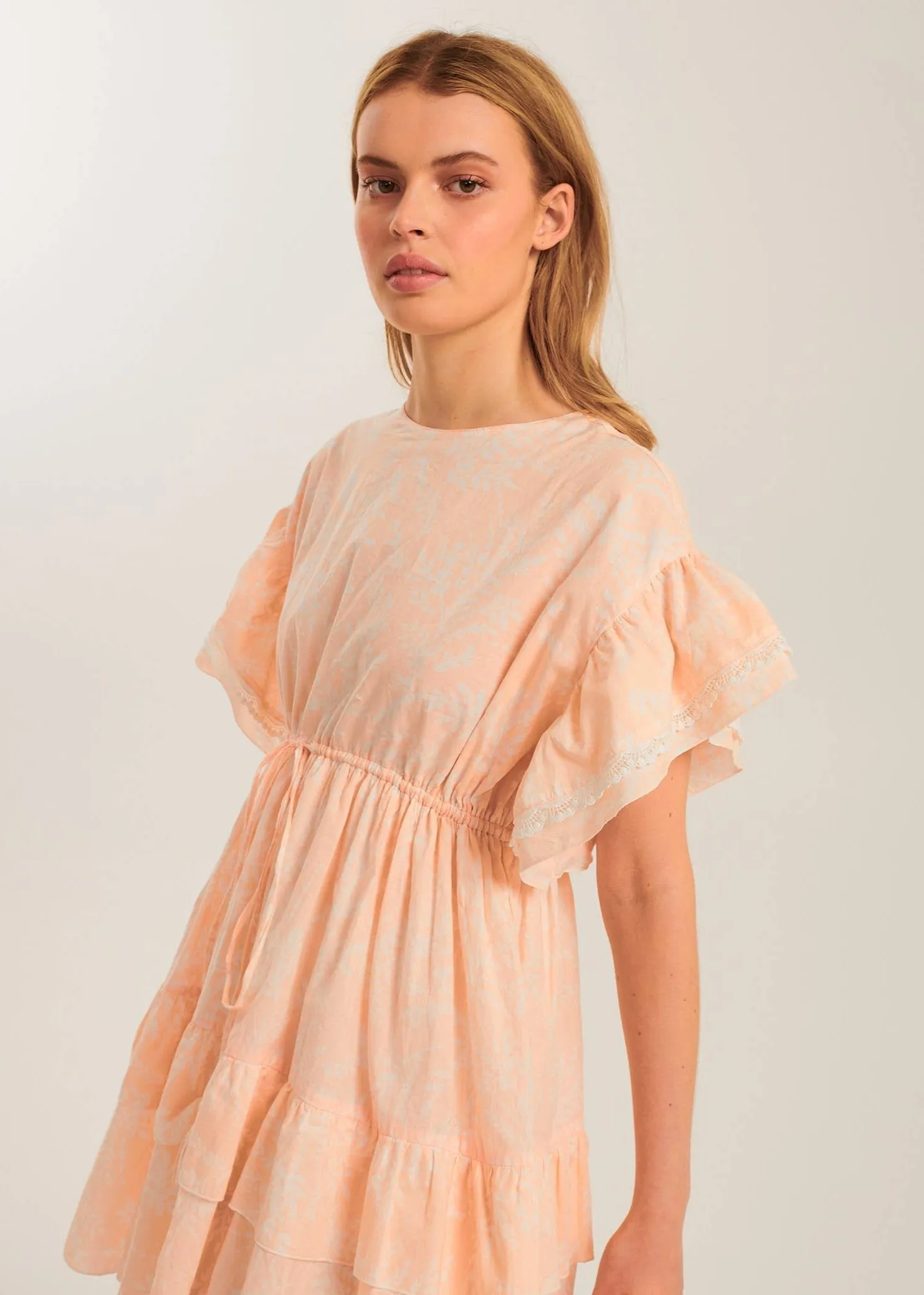 Peach Meadows Floral Mini Dress