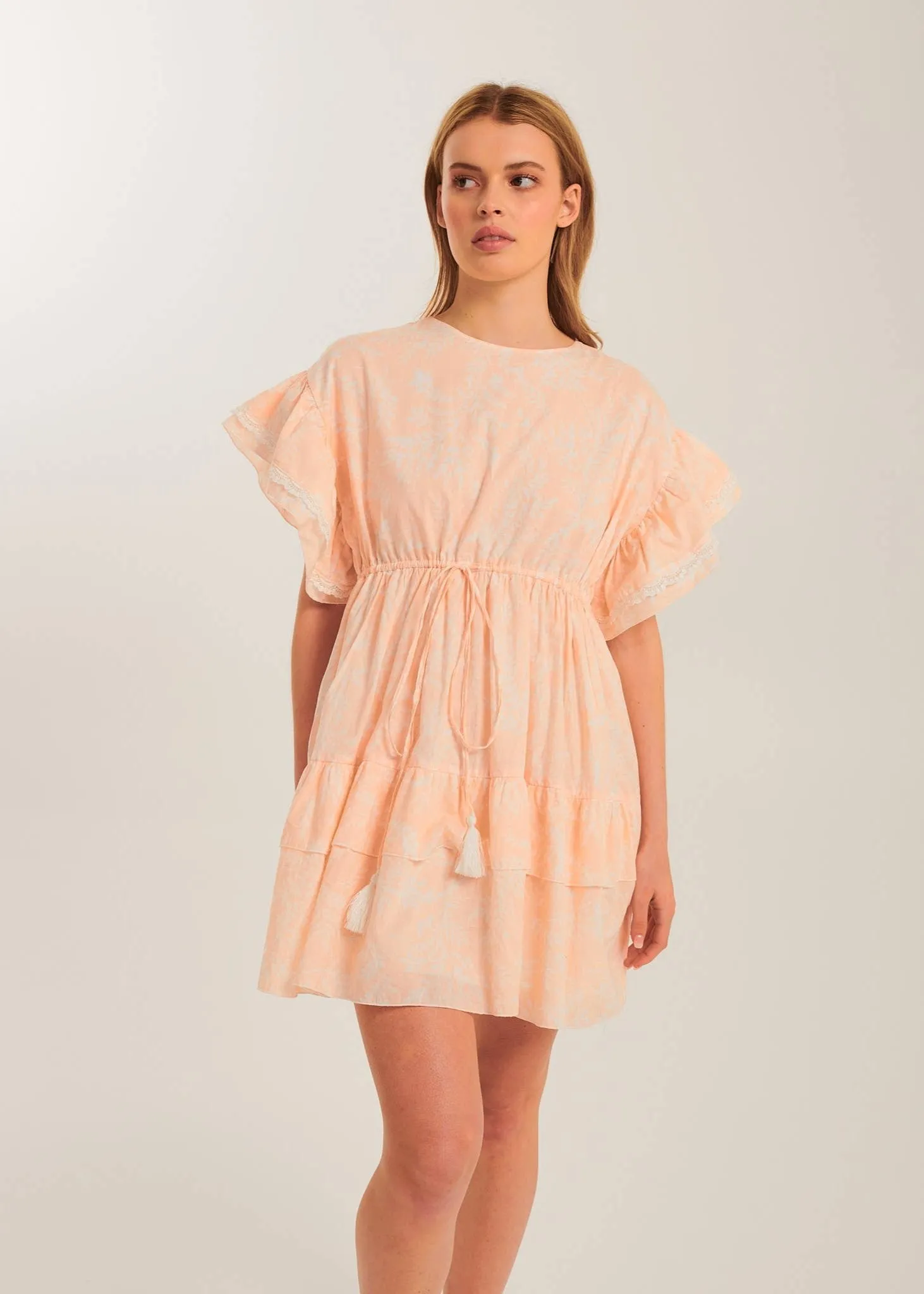 Peach Meadows Floral Mini Dress