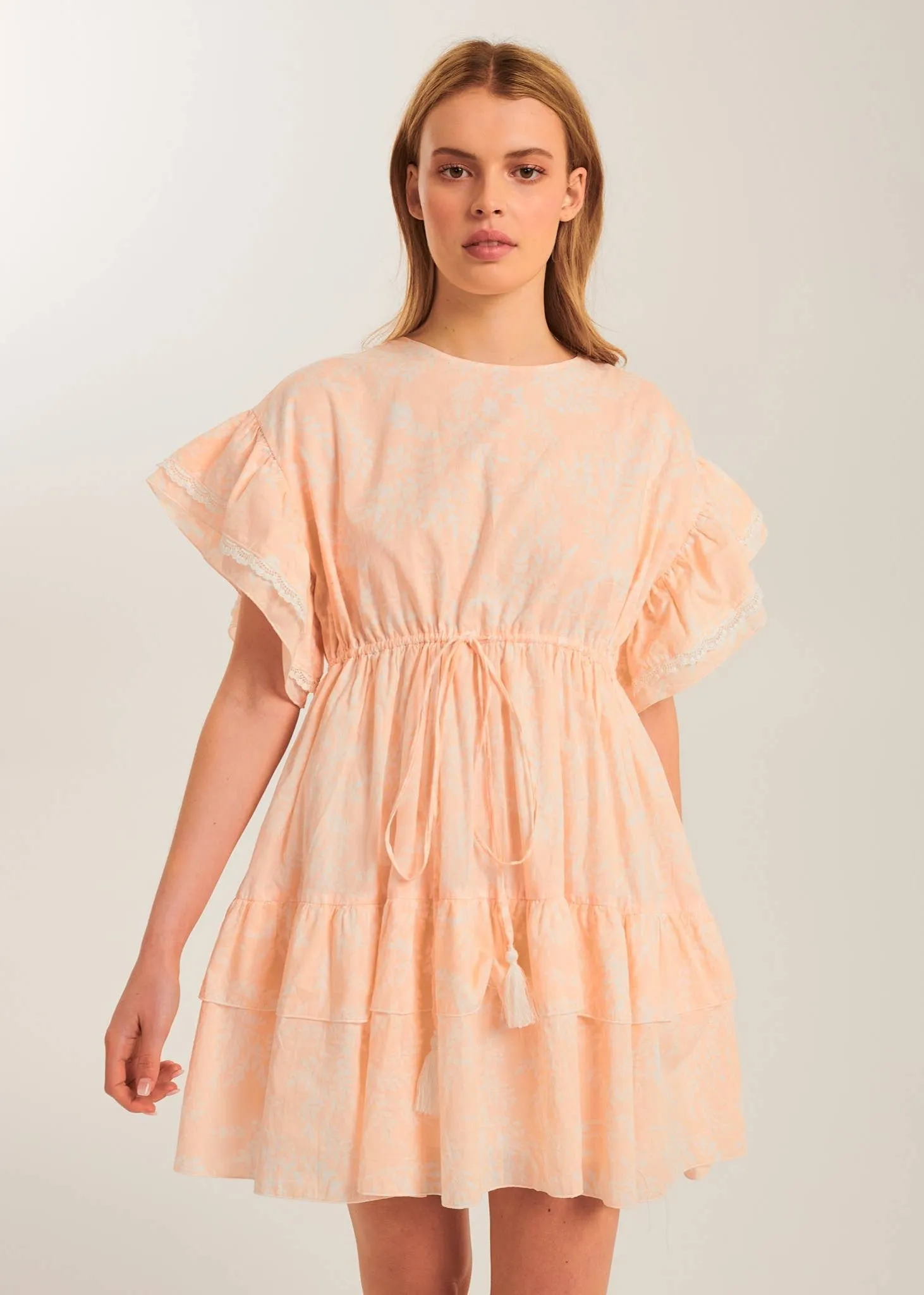 Peach Meadows Floral Mini Dress