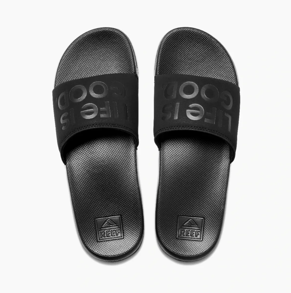 REEF Mens One Slide X Life Is Good Slide Sandal