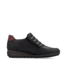 Rieker Women's Dual Zip Dress Boots- Black/ Wine