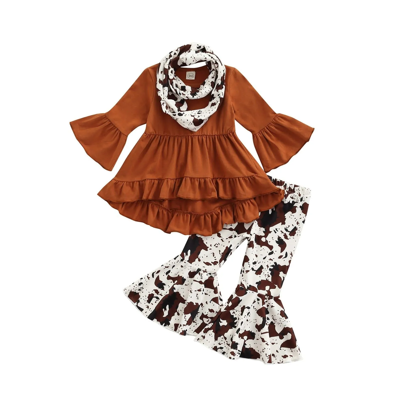Ruffle Top and Flare Pants Set