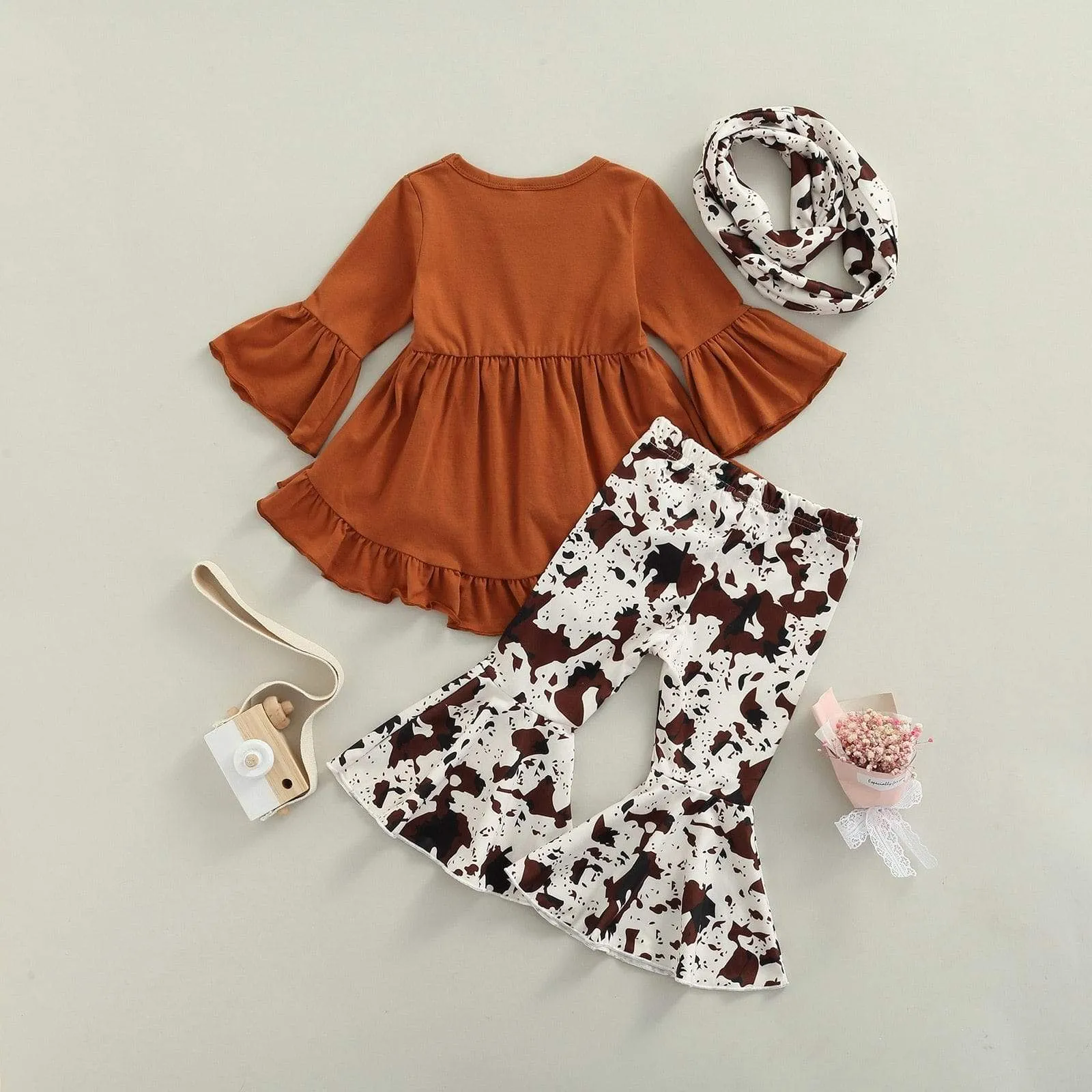 Ruffle Top and Flare Pants Set
