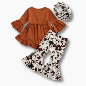 Ruffle Top and Flare Pants Set