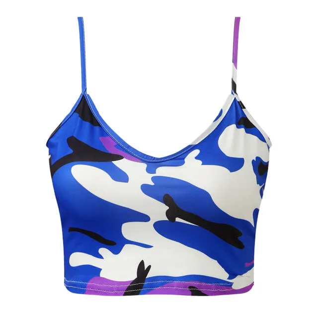 Sexy Club Women Summer Crop Top Camis Black Sleeveless Human Skeleton Skull Hand Printed Tights Vest