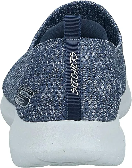 Skechers Ultra Flex Harmonious Navy Round Toe Knit Mesh Pull On Low Top Sneakers