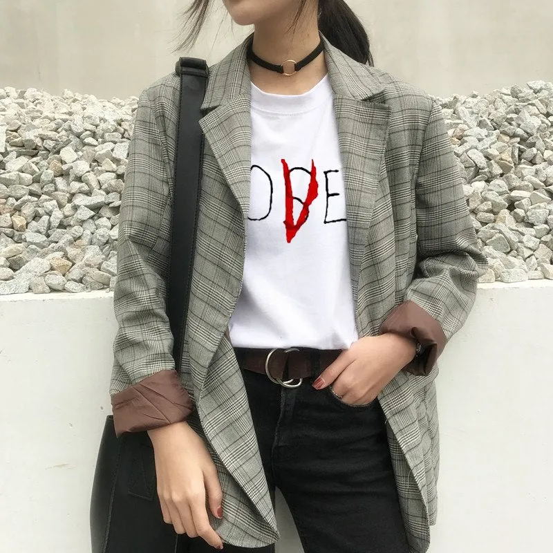 VenusFox Casual  Short Sleeve Loser Lover T-Shirt