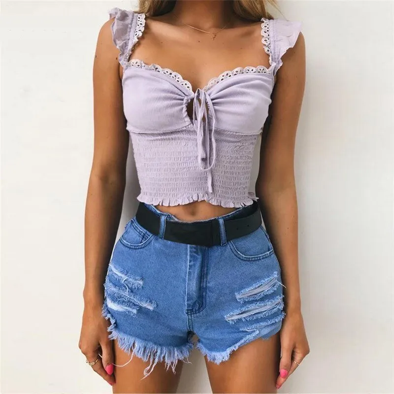 Women's Summer Casual Stretchy Crop Top