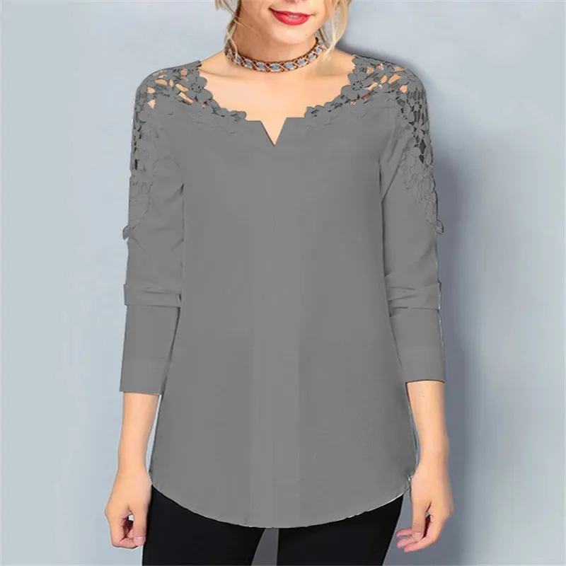 Women's Summer Long-Sleeved Chiffon Blouse