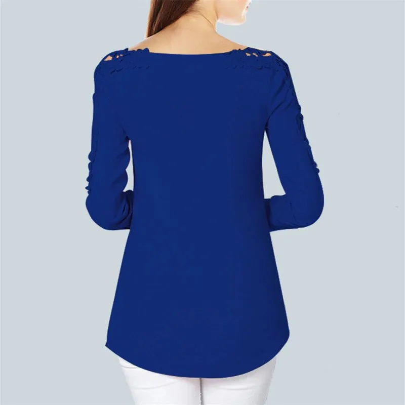 Women's Summer Long-Sleeved Chiffon Blouse