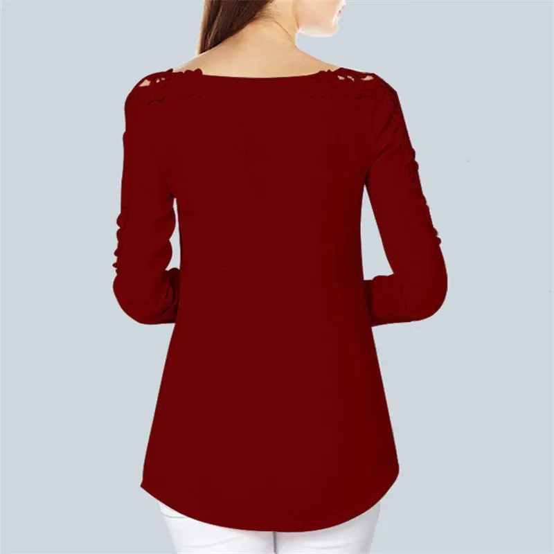 Women's Summer Long-Sleeved Chiffon Blouse