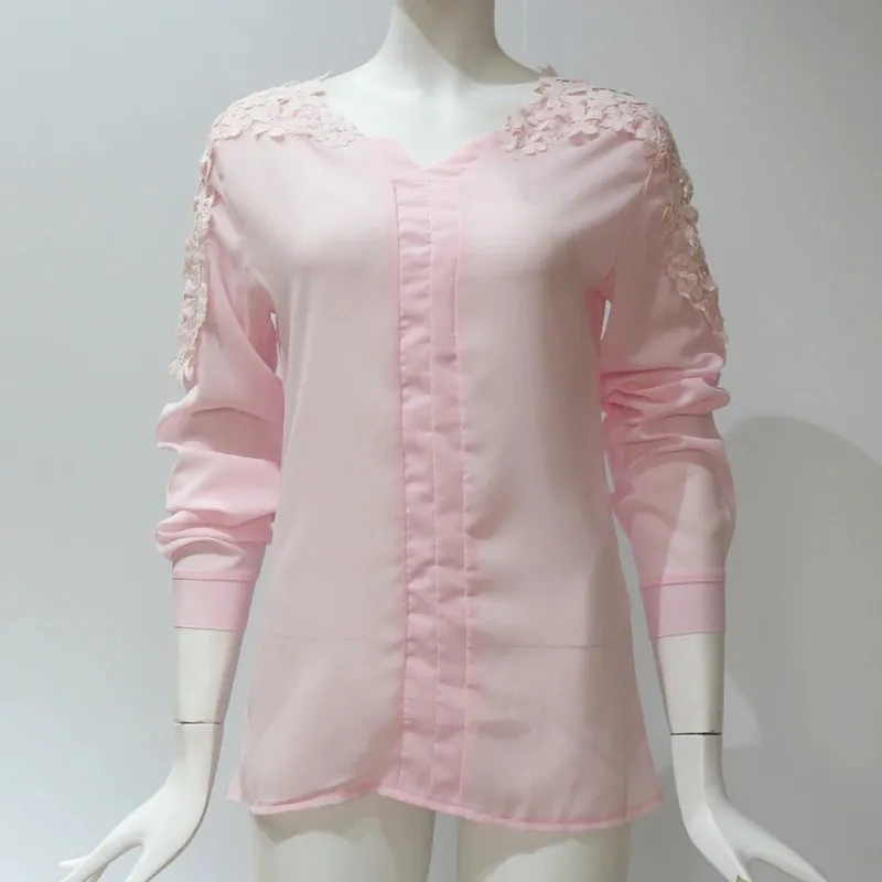 Women's Summer Long-Sleeved Chiffon Blouse