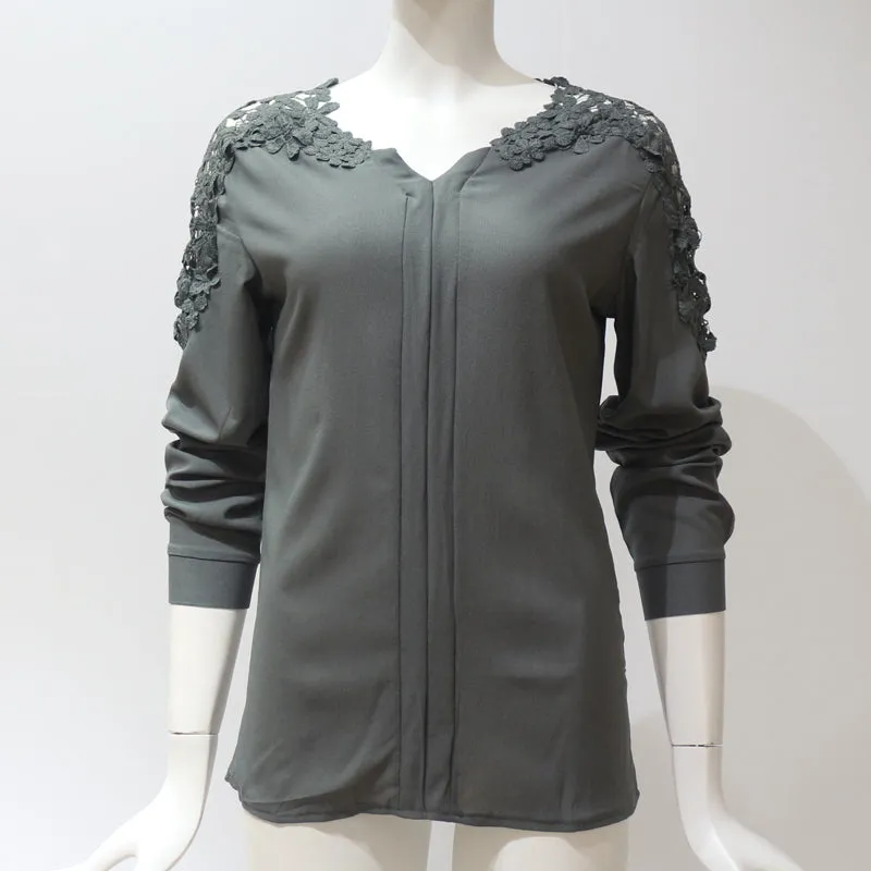 Women's Summer Long-Sleeved Chiffon Blouse