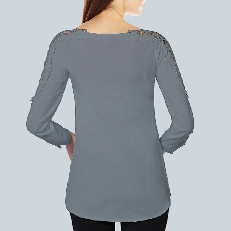 Women's Summer Long-Sleeved Chiffon Blouse