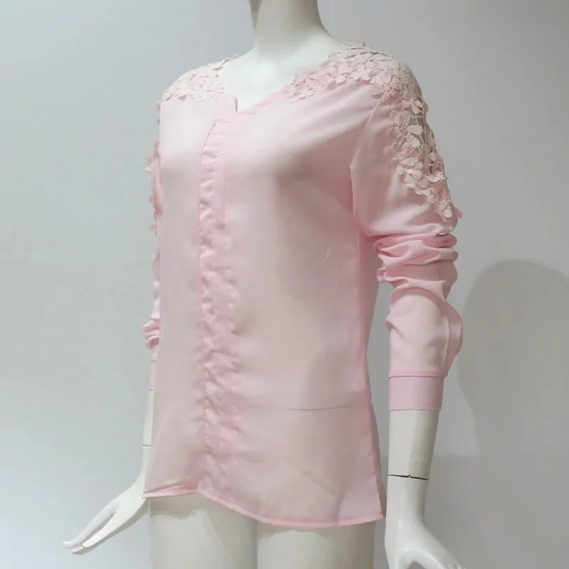 Women's Summer Long-Sleeved Chiffon Blouse