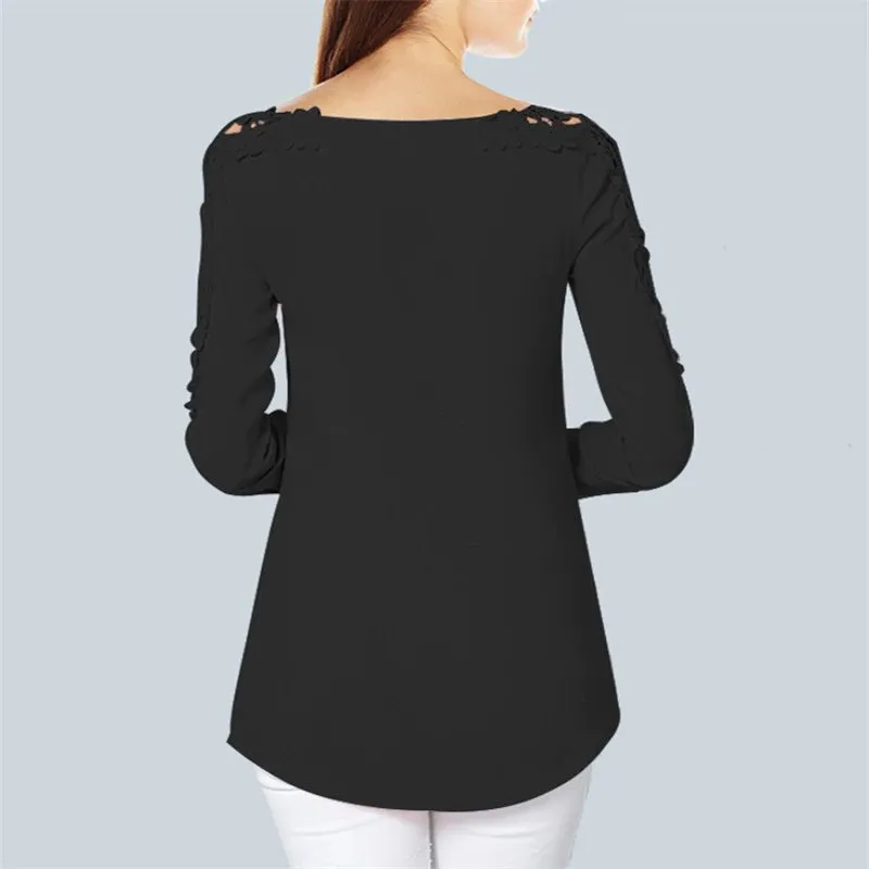 Women's Summer Long-Sleeved Chiffon Blouse