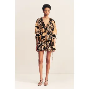 Xenia Tiered Drawstring Mini Dress