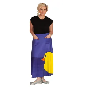 Yellow Ducky Maxi Skirt With Pockets